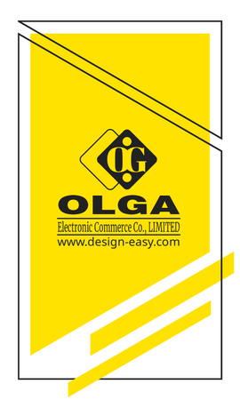 咭片設計-黃色現代簡約(豎向卡片)-正面-卡片設計-Design Easy