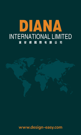 咭片設計-深綠世界地圖商務(豎向卡片)-正面-卡片設計-Design Easy