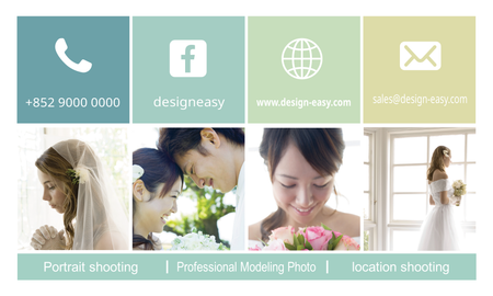 咭片設計-粉綠簡約(橫向卡片)-背面-卡片設計-Design Easy