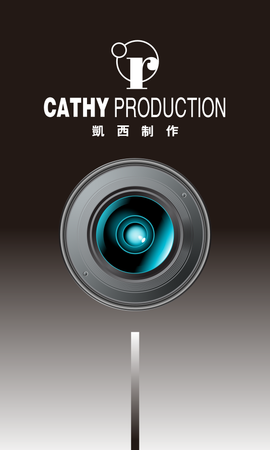 咭片設計-黑色鏡頭(豎向卡片)-正面-卡片設計-Design Easy