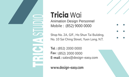 咭片設計-墨綠現代簡約(橫向卡片)-背面-卡片設計-Design Easy