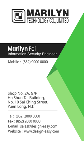 名片設計-黑綠交錯現代簡約(豎向卡片)-背面-卡片設計-Design Easy