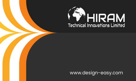 名片設計-黑橙色初創科技(橫向咭片)-正面-卡片設計-Design Easy