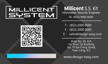 咭片設計-黑灰商務(橫向卡片)-背面-卡片設計-Design Easy