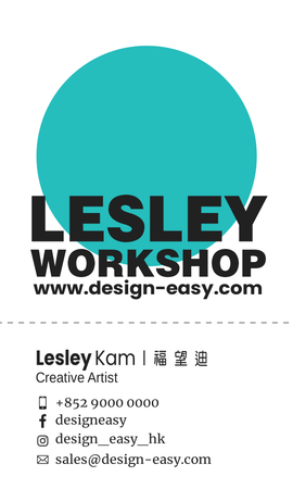 名片設計-黑藍簡約藝術(豎向咭片)-背面-卡片設計-Design Easy