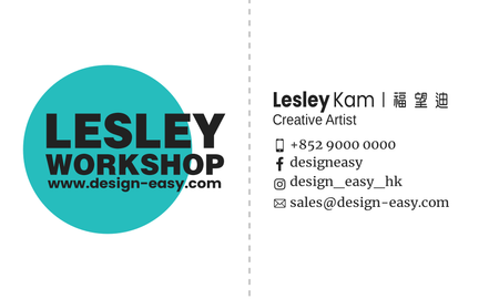 名片設計-黑藍簡約藝術(橫向咭片)-背面-卡片設計-Design Easy