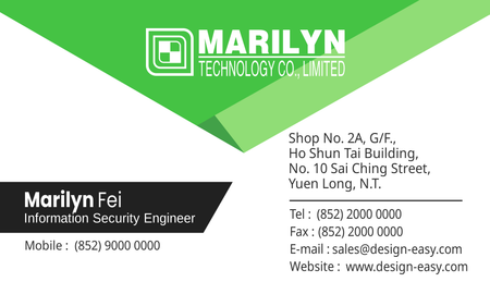 名片設計-黑綠交錯現代簡約(橫向卡片)-背面-卡片設計-Design Easy