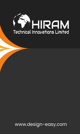 名片設計-黑橙色初創科技(豎向咭片)-正面-卡片設計-Design Easy