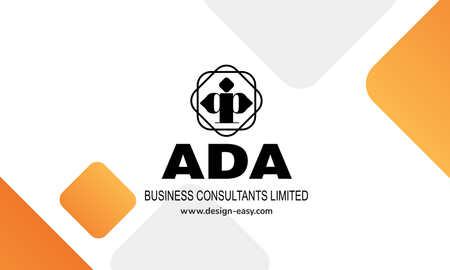 名片設計-橙灰幾何創意(橫向咭片)-正面-卡片設計-Design Easy