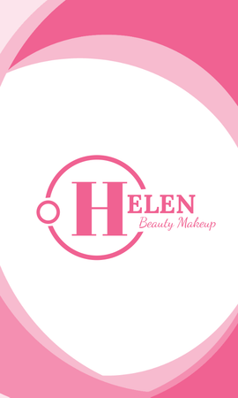 名片設計-粉色現代簡約(豎向咭片)-正面-卡片設計-Design Easy