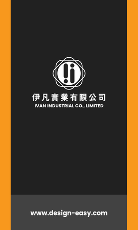 名片設計-黑橙簡潔(豎向卡片)-正面-卡片設計-Design Easy