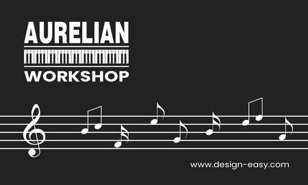 名片設計-黑色音樂藝術(橫向卡片)-正面-卡片設計-Design Easy