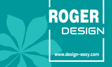 名片設計-綠色花紋底設計創意(橫向卡片)-正面-卡片設計-Design Easy