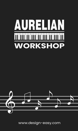 名片設計-黑色音樂藝術(豎向卡片)-正面-卡片設計-Design Easy