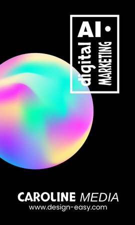 咭片設計-黑底圓形炫彩潤光(豎向卡片)-正面-卡片設計-Design Easy