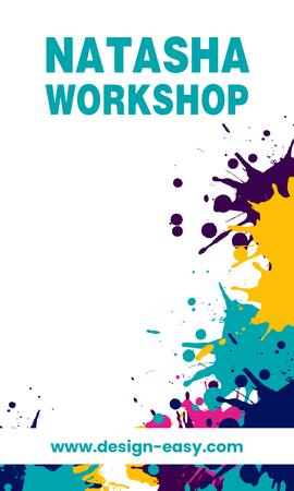 咭片設計-彩色墨痕藝術(豎向卡片)-正面-卡片設計-Design Easy