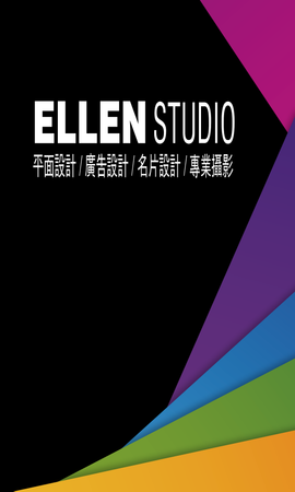 咭片設計-黑底彩色幾何現代商務(豎向卡片)-正面-卡片設計-Design Easy
