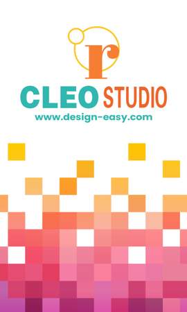 咭片設計-粉橙色調 矩形移位個性風格 (豎向咭片) 54mm x 90mm-正面-卡片設計-Design Easy