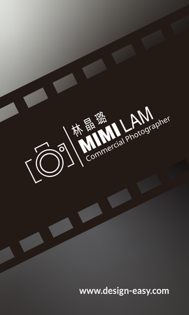 咭片設計-黑色交卷(豎向卡片)-正面-卡片設計-Design Easy