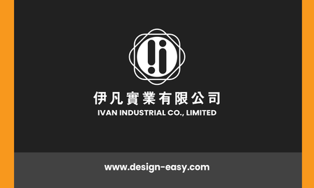 名片設計-黑橙簡潔(橫向卡片)-正面-卡片設計-Design Easy