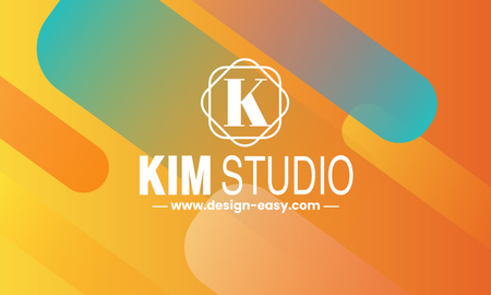 咭片設計-橙色動感(橫向卡片)-正面-卡片設計-Design Easy