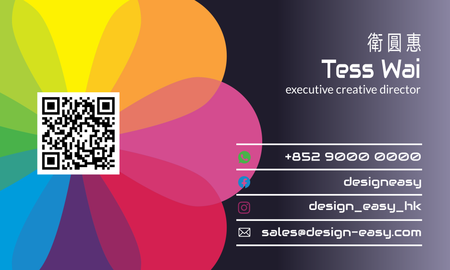 卡片設計-炫彩現代幾何創意(橫向卡片)-背面-卡片設計-Design Easy