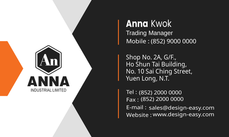 名片設計-黑灰橙現代簡約(橫向卡片)-背面-卡片設計-Design Easy