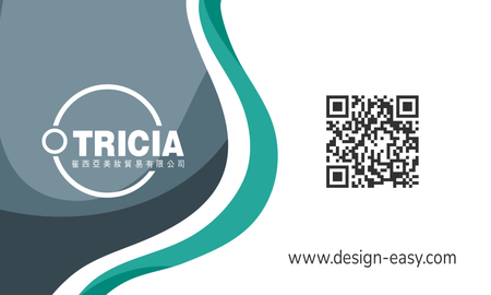 咭片設計-綠色現代幾何(橫向卡片)-正面-卡片設計-Design Easy