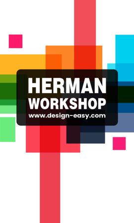 咭片設計-白底彩色矩形長方形疊加(豎向卡片)-正面-卡片設計-Design Easy