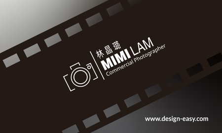 咭片設計-黑色交卷(橫向卡片)-正面-卡片設計-Design Easy