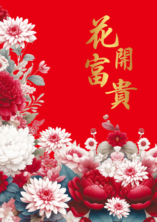 花開富貴-正面-邀請卡設計-Design Easy