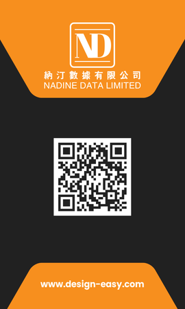 名片設計-黑橙色開合(豎向咭片)-正面-卡片設計-Design Easy