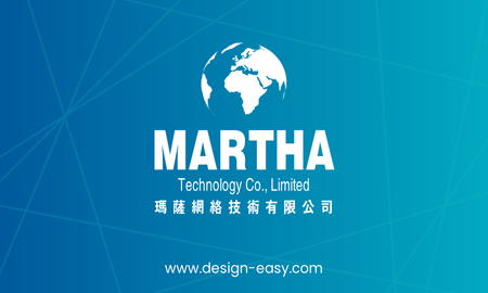 名片設計-藍色線條初創科技(橫向卡片)-正面-卡片設計-Design Easy