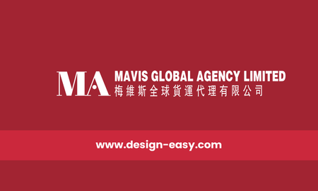 名片設計-紅色運輸物流(橫向卡片)-正面-卡片設計-Design Easy