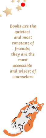 清新可愛貓星書籤-正面-卡片設計-Design Easy