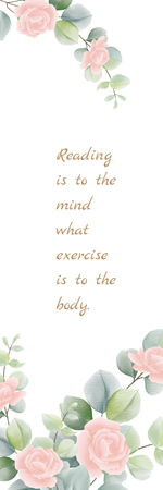 清新溫柔白主色配花棄書籤-正面-卡片設計-Design Easy