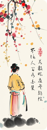 中國風水墨畫書籤-正面-卡片設計-Design Easy