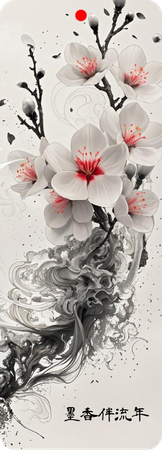 中國風文雅氣質水墨畫書籤-正面-卡片設計-Design Easy