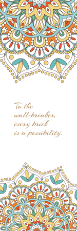 民族風曼陀羅書籤-正面-卡片設計-Design Easy