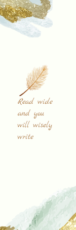 清晰雅緻藍金筆觸書籤-背面-卡片設計-Design Easy