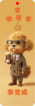 趣味活潑狗狗書籤-正面-卡片設計-Design Easy