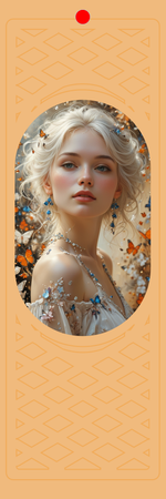 橙色主調幾何花紋背景帶相框-正面-卡片設計-Design Easy