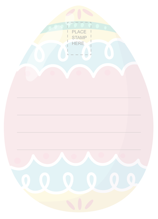 復活節童趣彩蛋明信片-背面-明信片設計-Design Easy