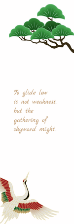 清新雅致松鶴書籤-正面-卡片設計-Design Easy