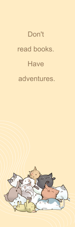米色卡通貓咪書籤-正面-卡片設計-Design Easy