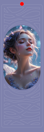 紫色主調幾何花紋背景帶相框-正面-卡片設計-Design Easy