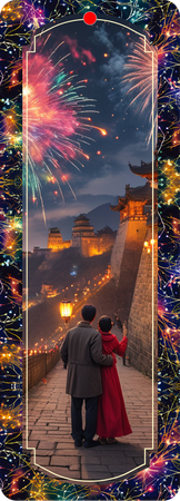 城市夜景幻彩風格書籤-正面-卡片設計-Design Easy