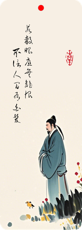 中國風水墨畫書籤-背面-卡片設計-Design Easy