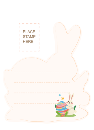 可愛歡樂萌趣復活節明信片-背面-明信片設計-Design Easy