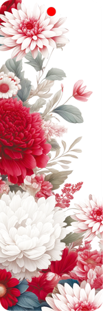 中式古典花棄圖案書籤-背面-卡片設計-Design Easy